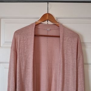 Uniqlo pink linen duster, size Medium